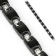 Bracelet Paved Gem Links Black Ceramic