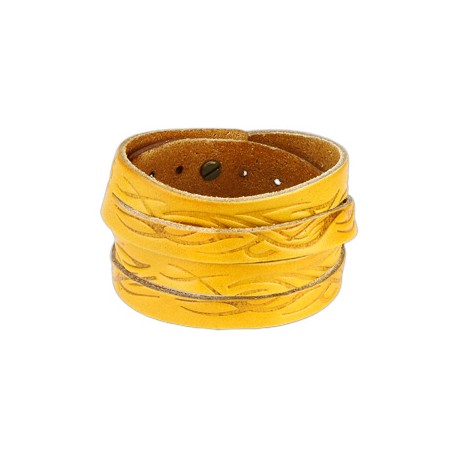 Bracciale Giallo in Pelle