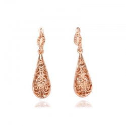 Gold Tone Drop Filigree Earrings