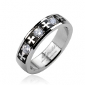 Celtic Cross with Triple Gem Ring