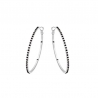 Black Crystals Hoops Earrings