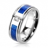 Anello CZ Labirinto Blu IP