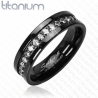Anello Titanio Nero e CZ
