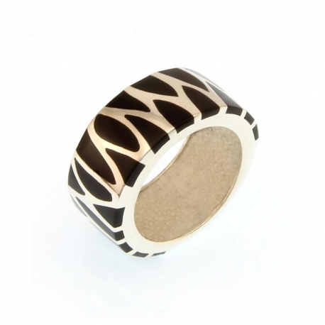 Zebra design Sterling Silver Ring