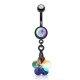 Prism Flower Navel Ring