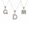 Collana con Lettera in Argento e Zirconi