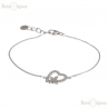 Heart with CZ and Butterfly Bracelet