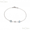 Blu CZ Argento Bracciale