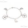 Quadrifoglio e Cuori Argento Bracciale