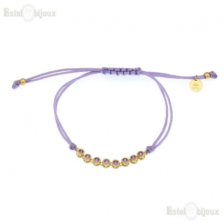 Cord Purple CZ Bracelet