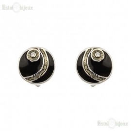 Enamel Clip Earrings