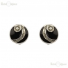 Enamel Clip Earrings