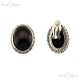 Oval Black Pearl Clip Earrings