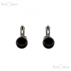 Black Pearl Clip Earrings