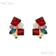 Chic Color Multi Crystals Clip Earrings