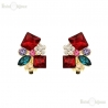 Chic Color Multi Crystals Clip Earrings