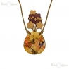 Collana Decoupage e Pelle