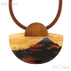 Decoupage Wood Necklace