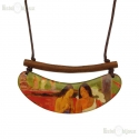 Decoupage Wood Necklace