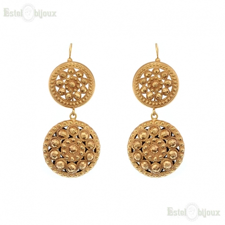 Two Rounds Antique Style Earrings