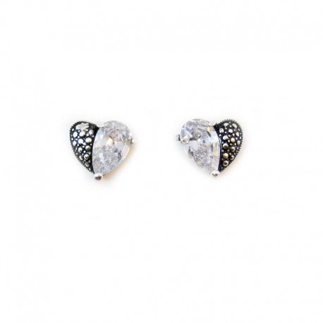 Earrings Heart CZ