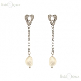 Orecchini Vintage Boho A Doppia Perla In Argento - Orecchini A Giacca Fatti A Mano - Regalo Originale Per Lei