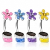 Epoxy Coated Gemmed Flower Pot Navel Ring