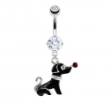 Dog Dangle Navel Ring