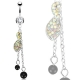 Aurora Boreale CZs Twist Cluster Dangle Navel Ring