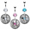3D Taglio Fiori e CZ Piercing Ombelico
