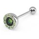 Gem Paved Half Dome Logo Top Barbell Piercing