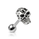 Casted Death Skull Top Tongue Barbell Piercing