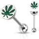 Pot Leaf Barbell Piercing