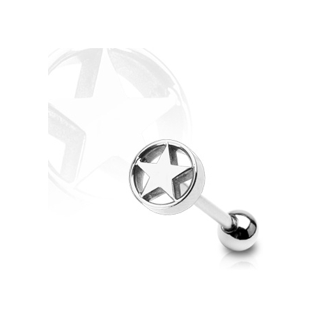 Star in Cylinder Barbell Piercing