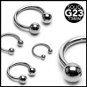 Grade 23 Solid Titanium Horseshoe with Balls Septum Piercing