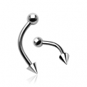 Ball and Spike Eyebrow Curve Piercing