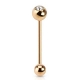 CZ Rose Gold IP Barbell Piercing