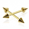 Barra Placcata Oro Due Coni Piercing