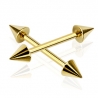 Spike End Barbell Gold IP Piercing