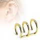 Triple Closure Ring Gold IP Non-Piercing Cartilage 'Clip-On'