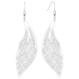 Laser Cut Leaves Dangle Earring