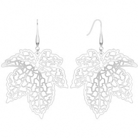 Laser Cut Maple Leaf Dangle Earring