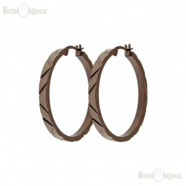 Ion Plated Dia-Cut Large Hoop Earing