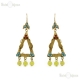 Triangles and Yellow Jade Earrings