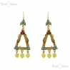 Triangles and Yellow Jade Earrings