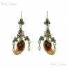 Turquoise and Pearls Flower Calla Lily Earrings