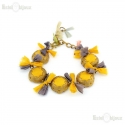 Silk Multicolor Brass Yellow Bracelet