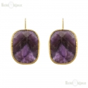 Amethyst Brass Earrings