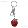Red Apple Strass Pendant Keychain