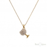 Wine Glass Necklace Gold Plated 18k